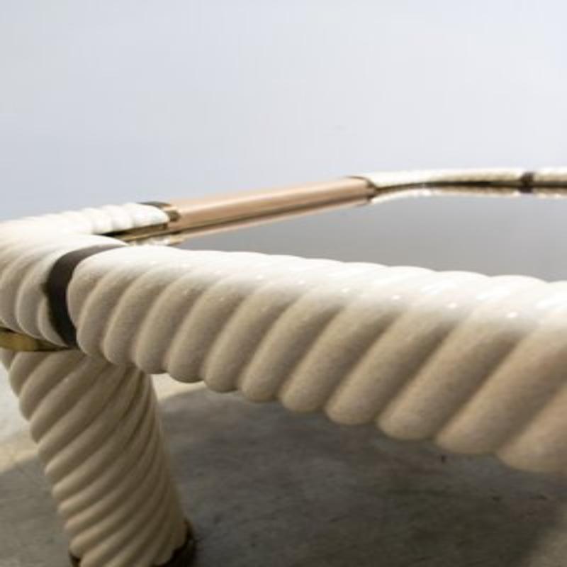 Table basse en laiton et verre par Tommaso Barbi, 1970 en vente 6