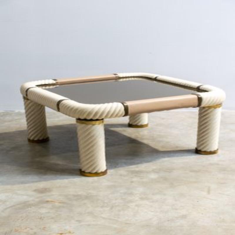 Table basse en laiton et verre par Tommaso Barbi, 1970 en vente 9