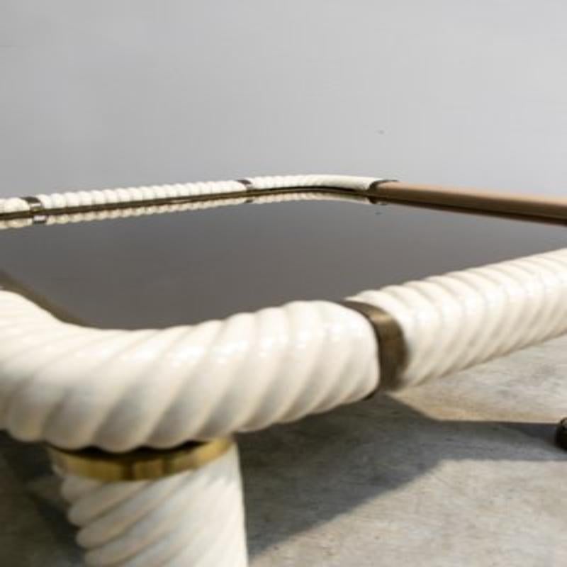 Table basse en laiton et verre par Tommaso Barbi, 1970 en vente 3