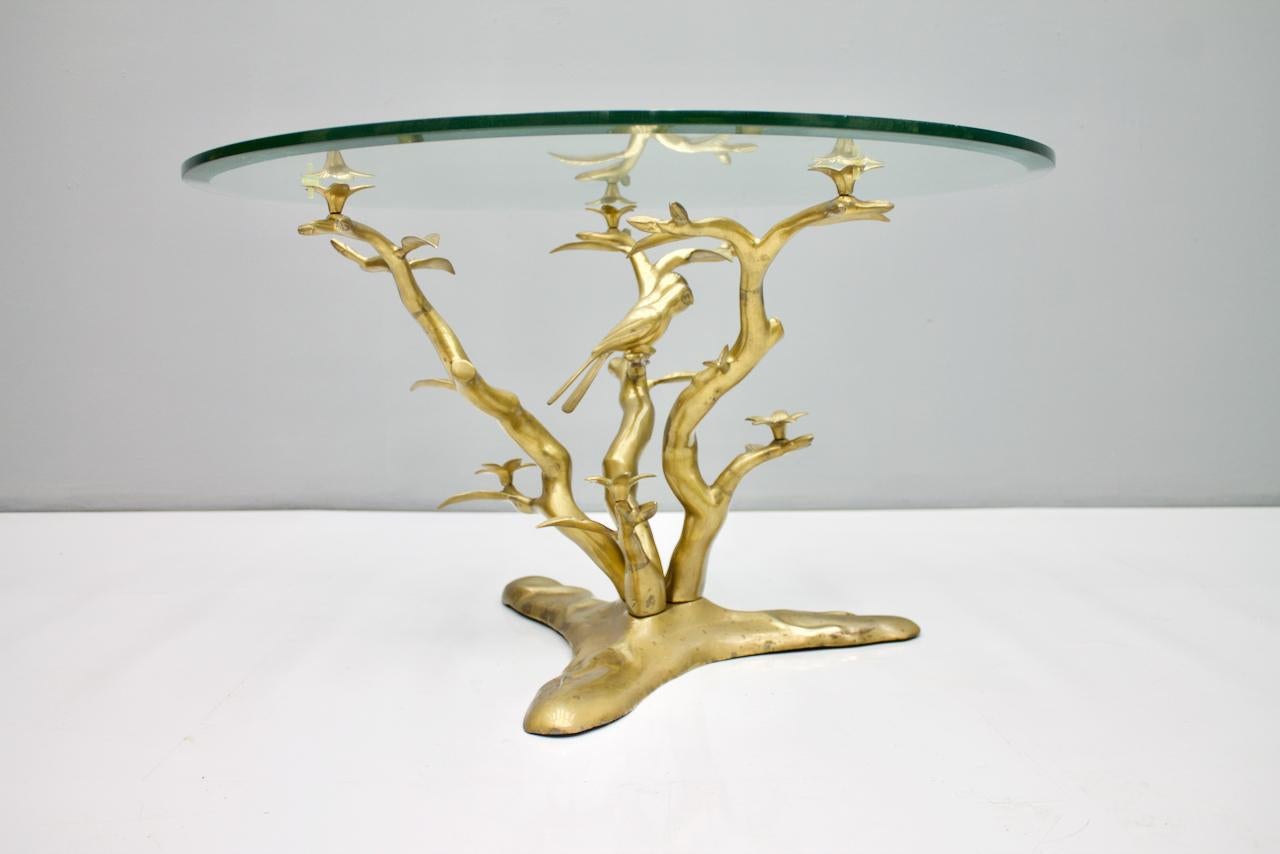 Brass and glass coffee table with two birds by Willy Daro, Belgium, 1970s.
Good to very good condition.