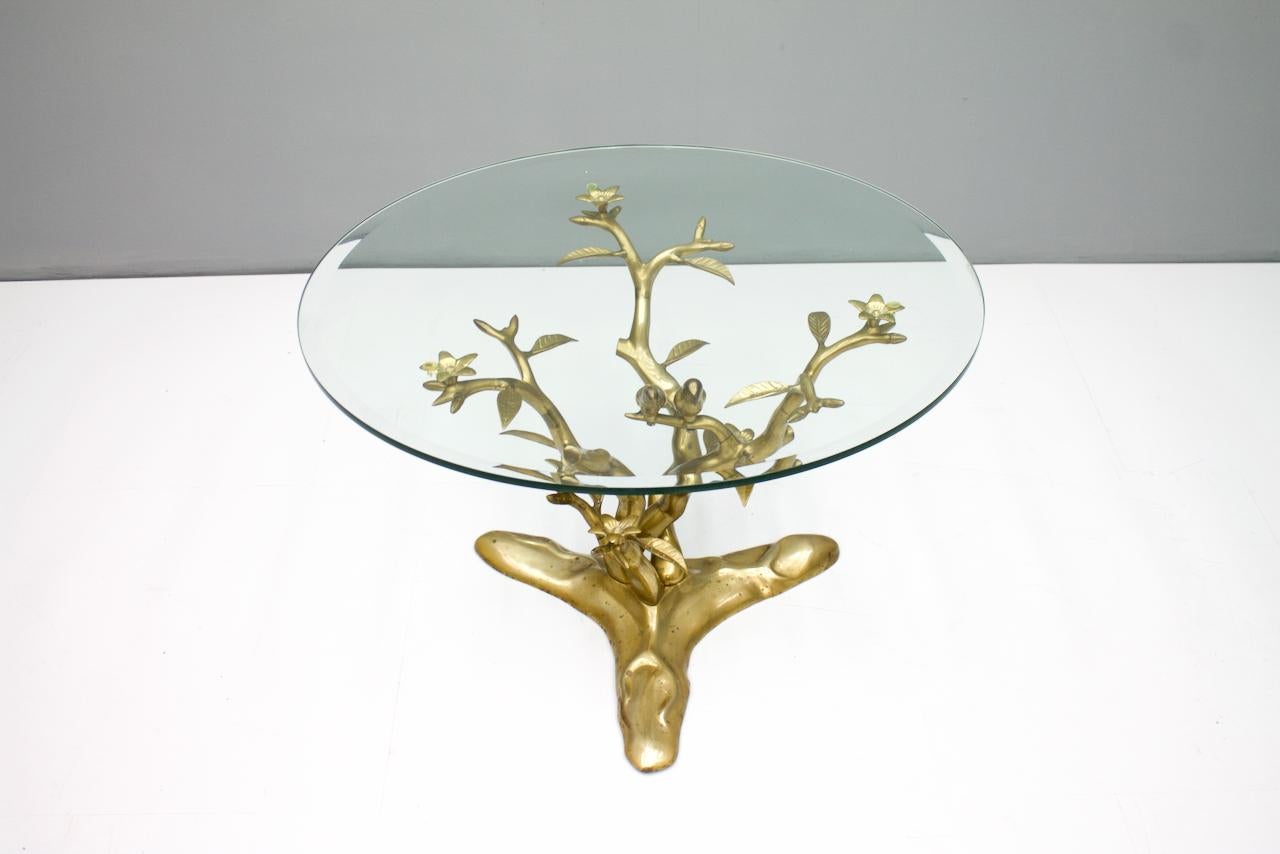 Belgian Brass and Glass Coffee Table by Willy Daro, Belgium, 1970s