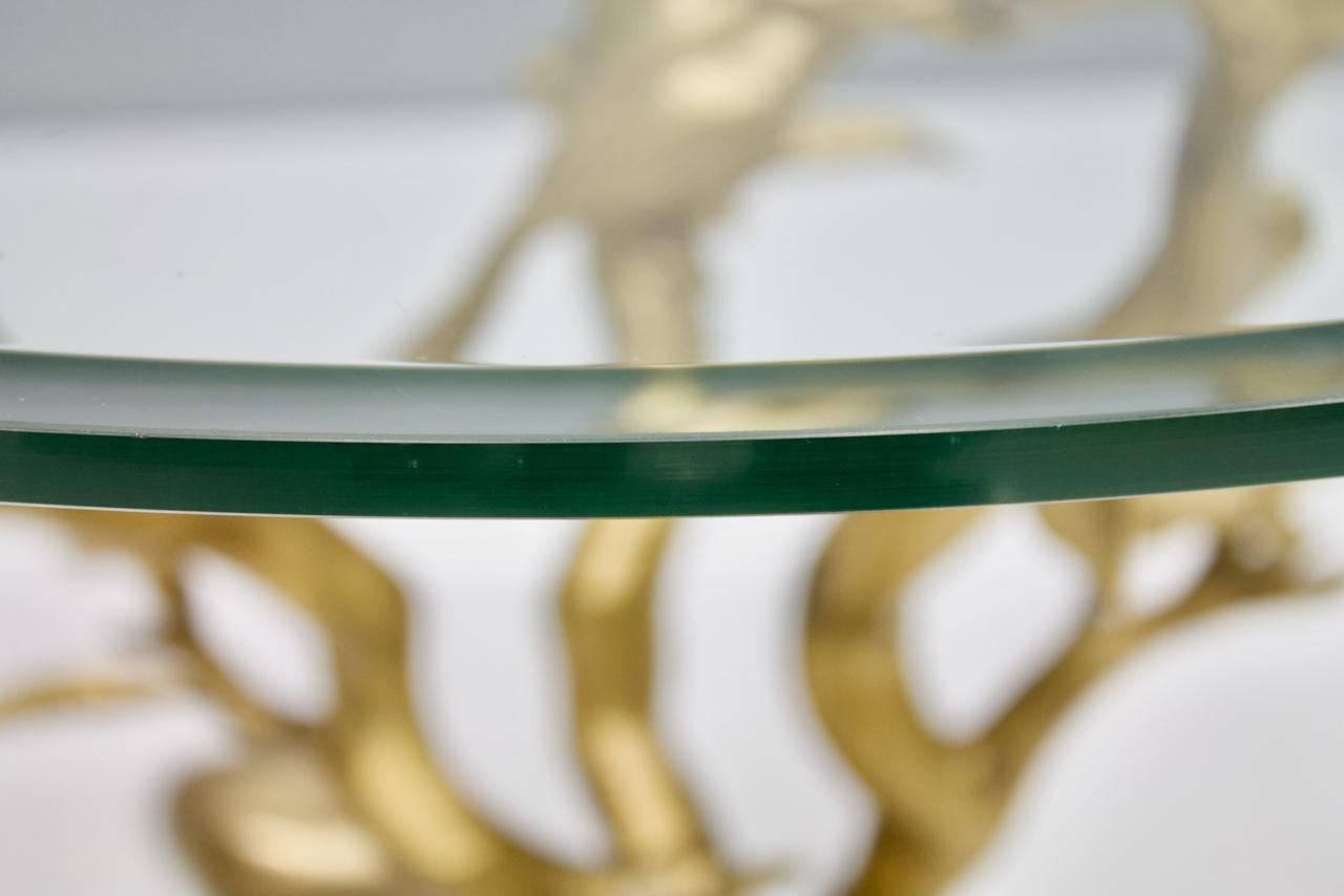 Brass and Glass Coffee Table by Willy Daro, Belgium, 1970s 2