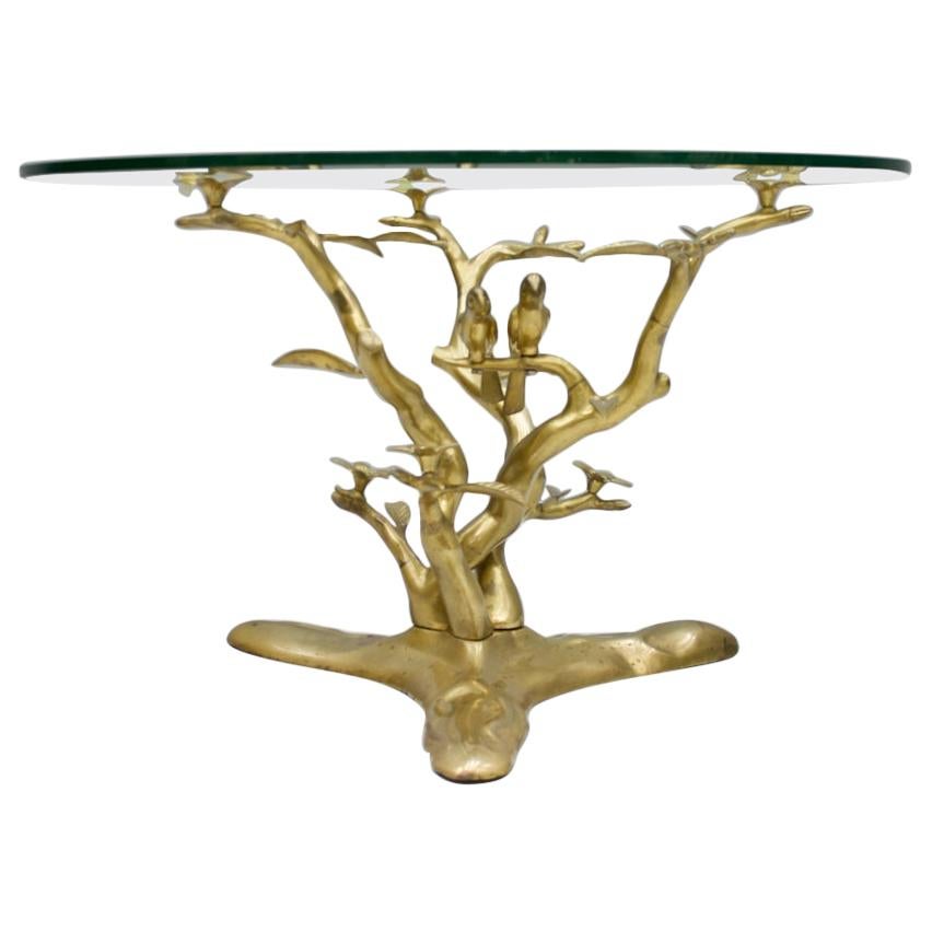 Brass and Glass Coffee Table by Willy Daro, Belgium, 1970s