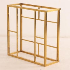 Brass and Glass Coffee Table, C. 1970 — Convertible Console Function