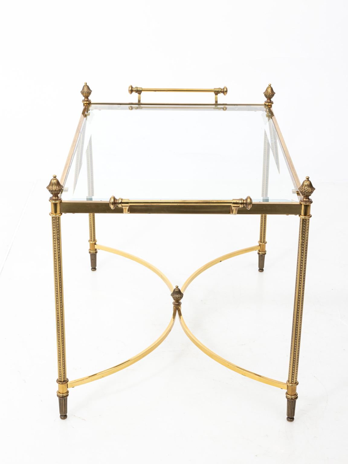 Late 20th Century Brass and Glass Coffee Table For Sale