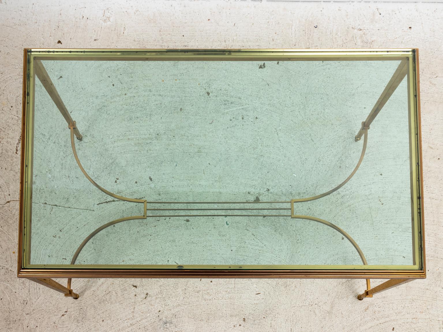 Brass and Glass Coffee Table For Sale 1