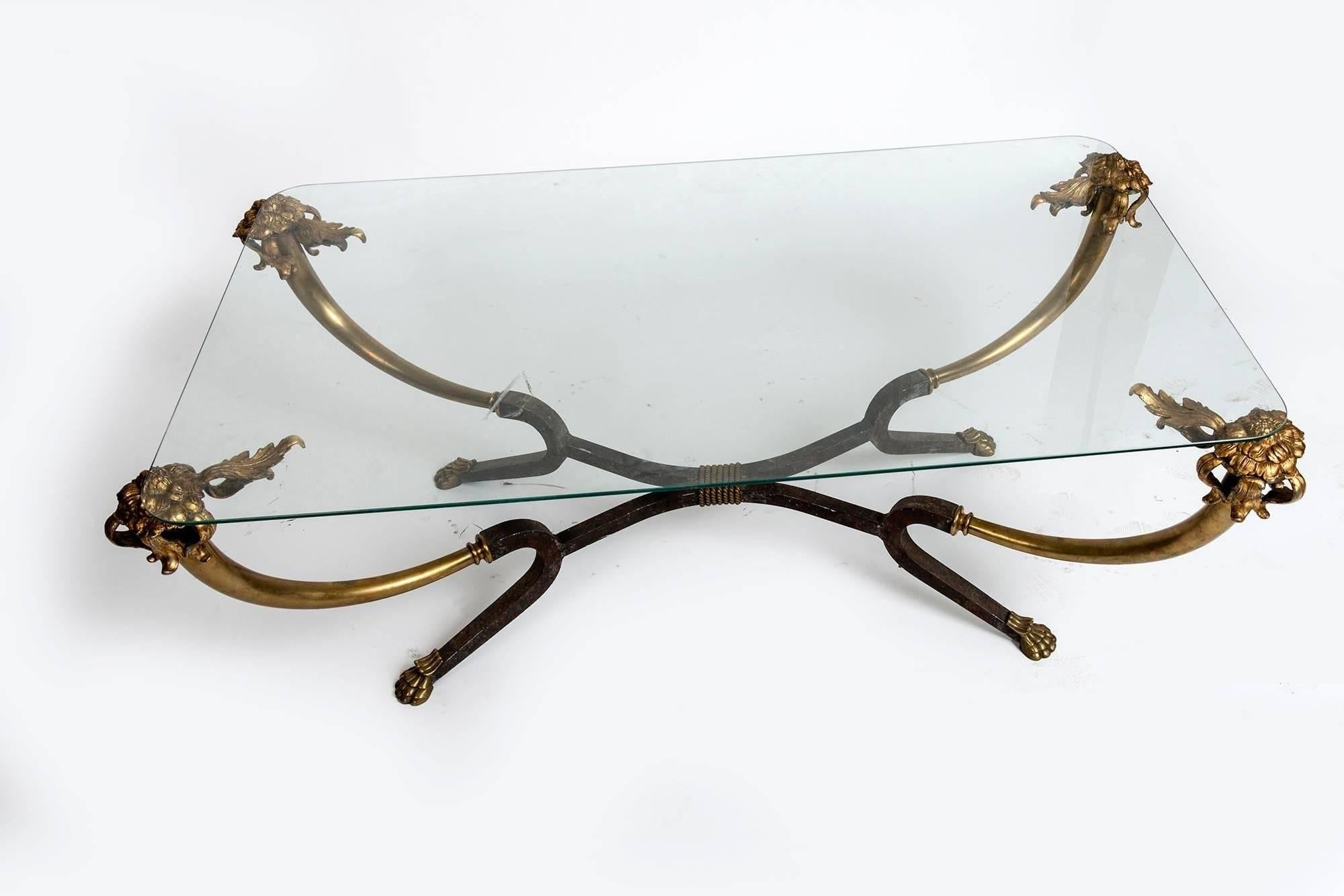 Brass and Glass Coffee Table 3