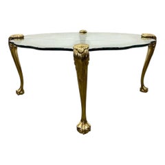 Couchtisch aus Messing und Glas im Hollywood-Regency-Stil, P.E. zugeschrieben Guerin