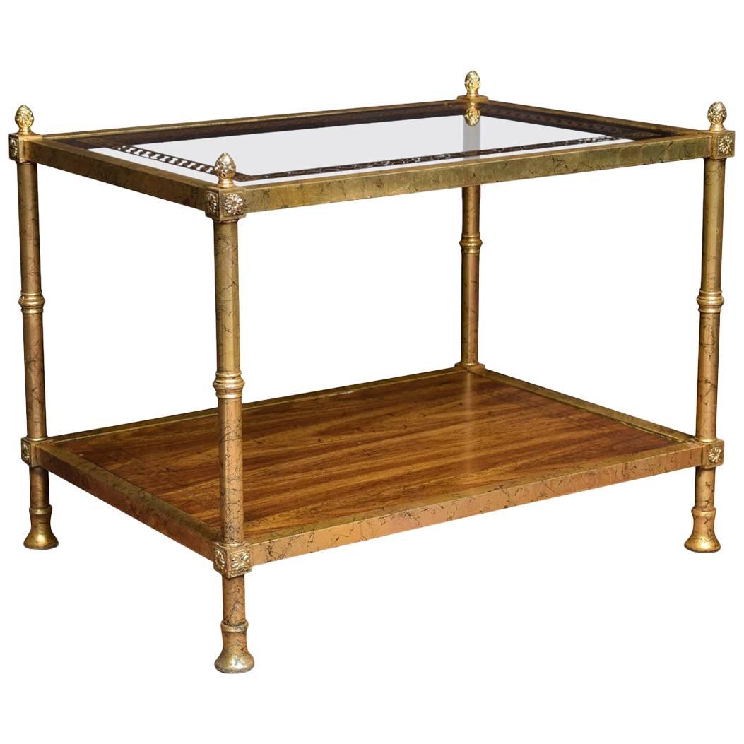 Brass and Glass Coffee Table in the Manner of Maison Jansen