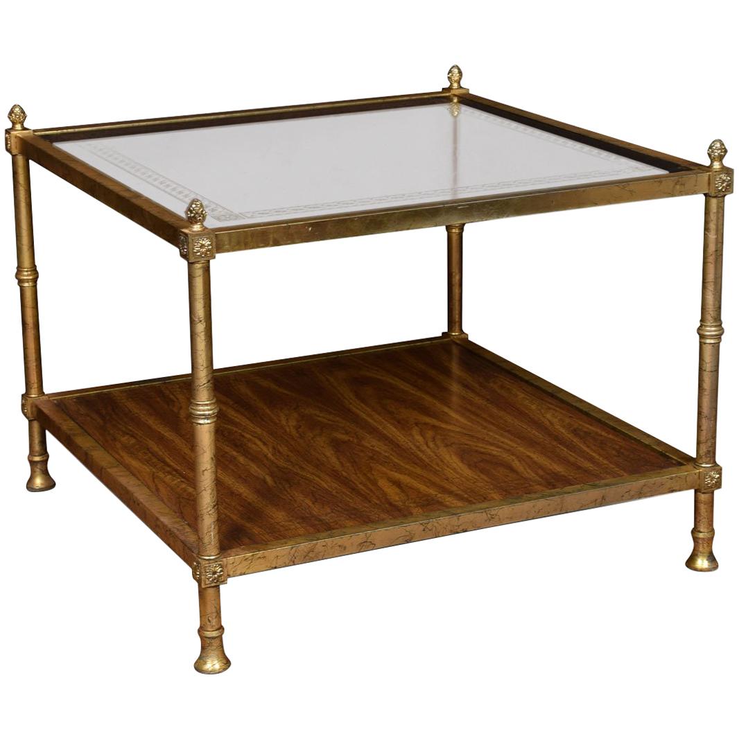 Brass and Glass Coffee Table in the Manner of Maison Jansen