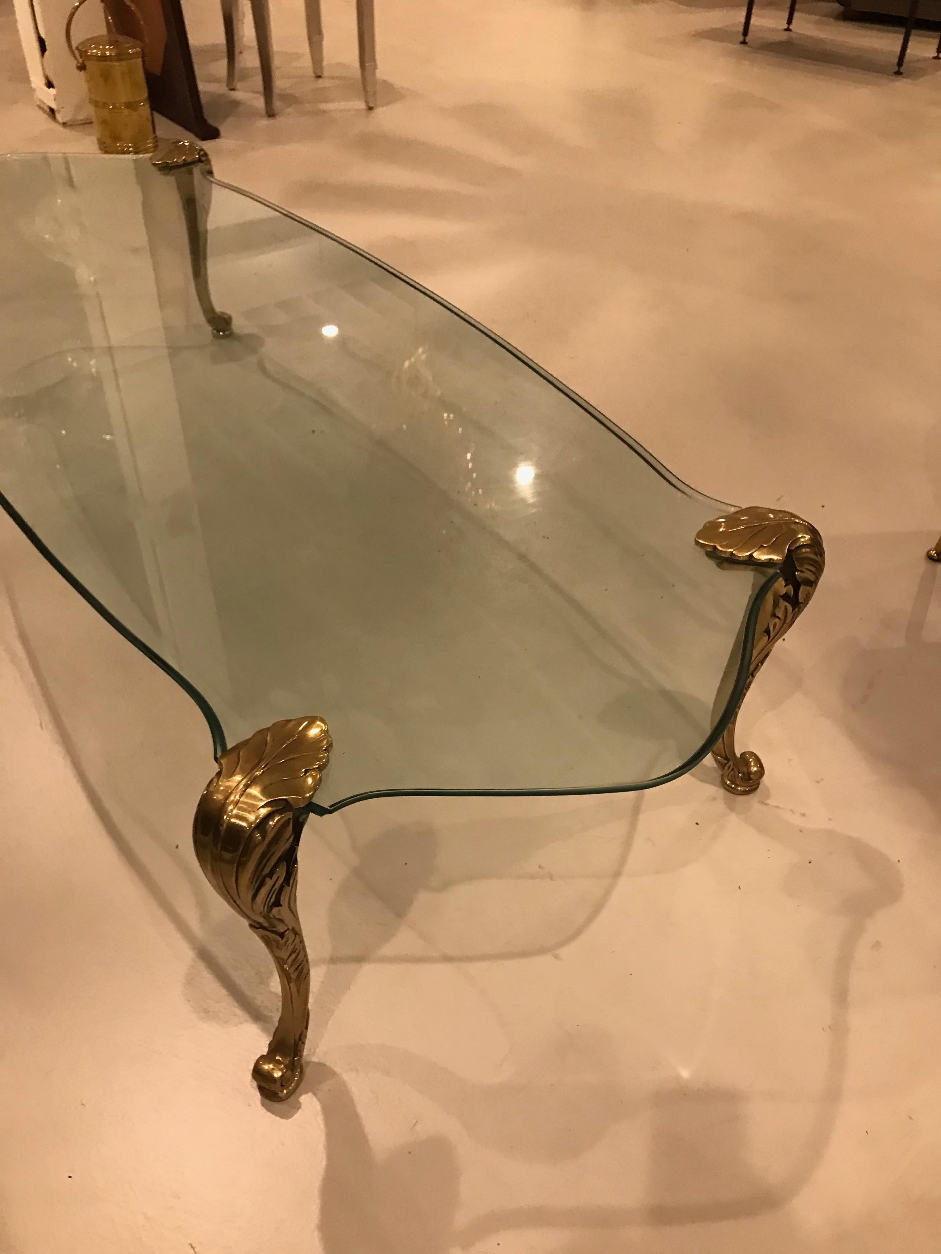 Bronze and Glass Coffee Table, Manner of P.E. Guerin For Sale 1