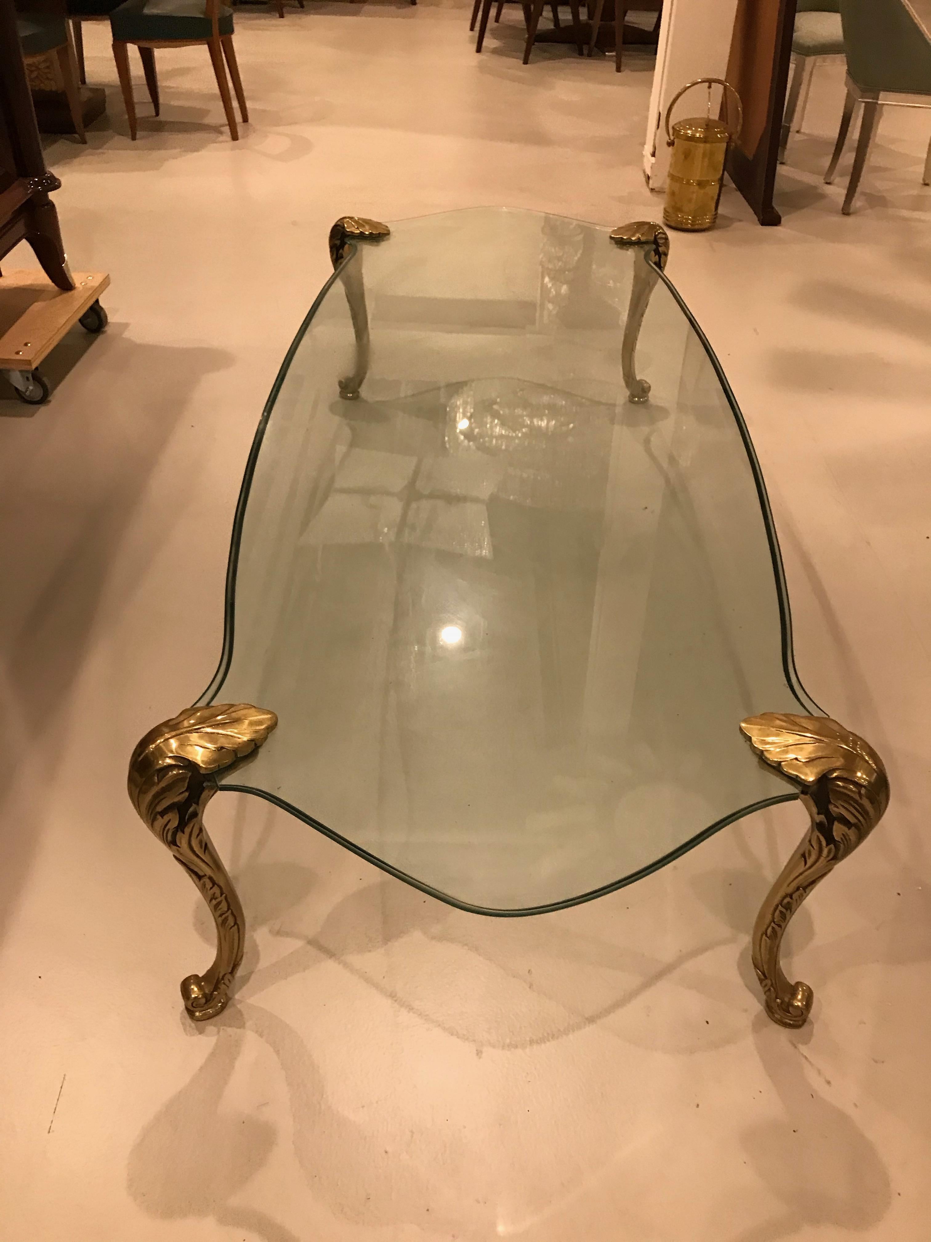 Bronze and Glass Coffee Table, Manner of P.E. Guerin For Sale 2