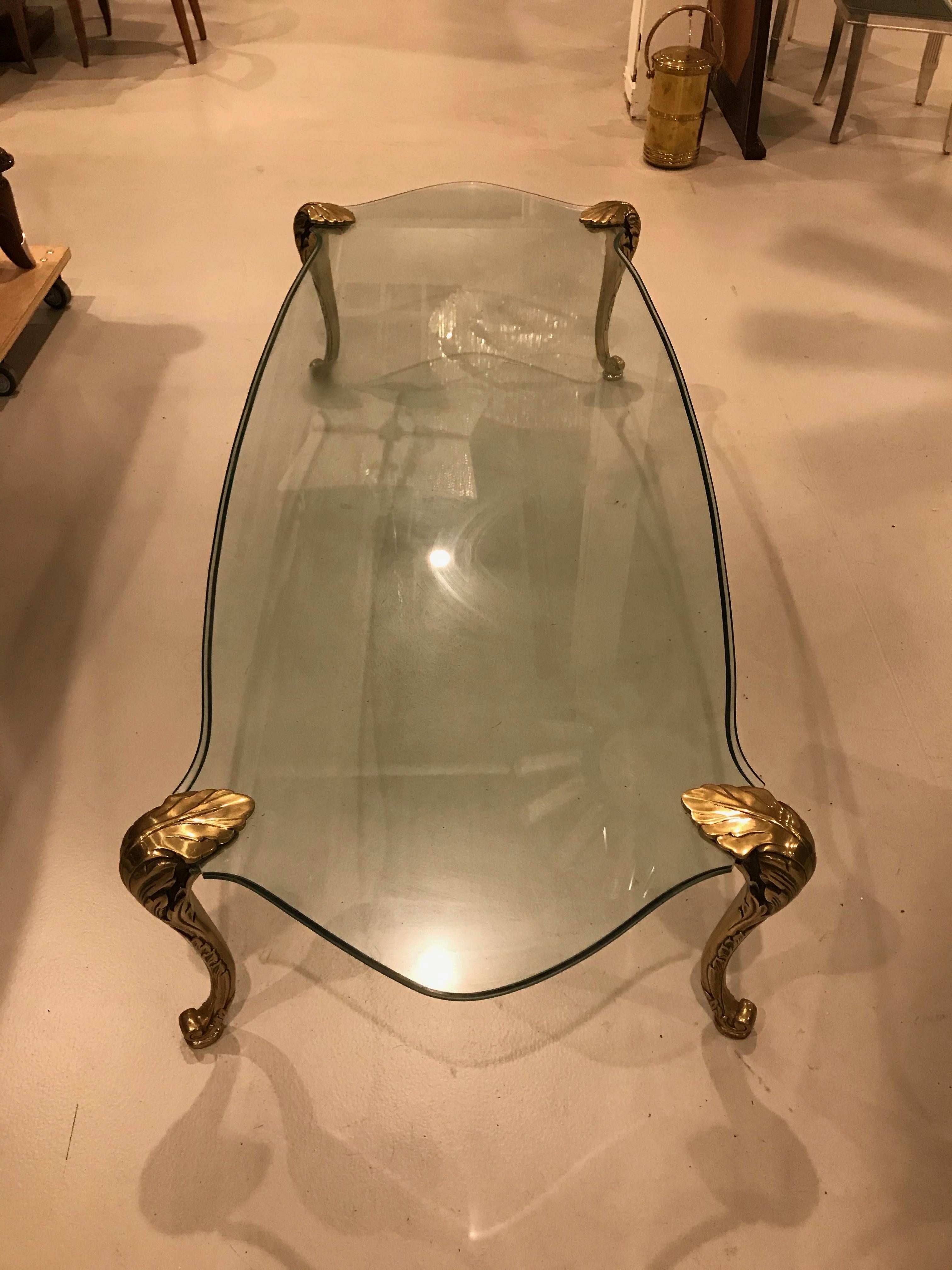 Bronze and Glass Coffee Table, Manner of P.E. Guerin For Sale 3
