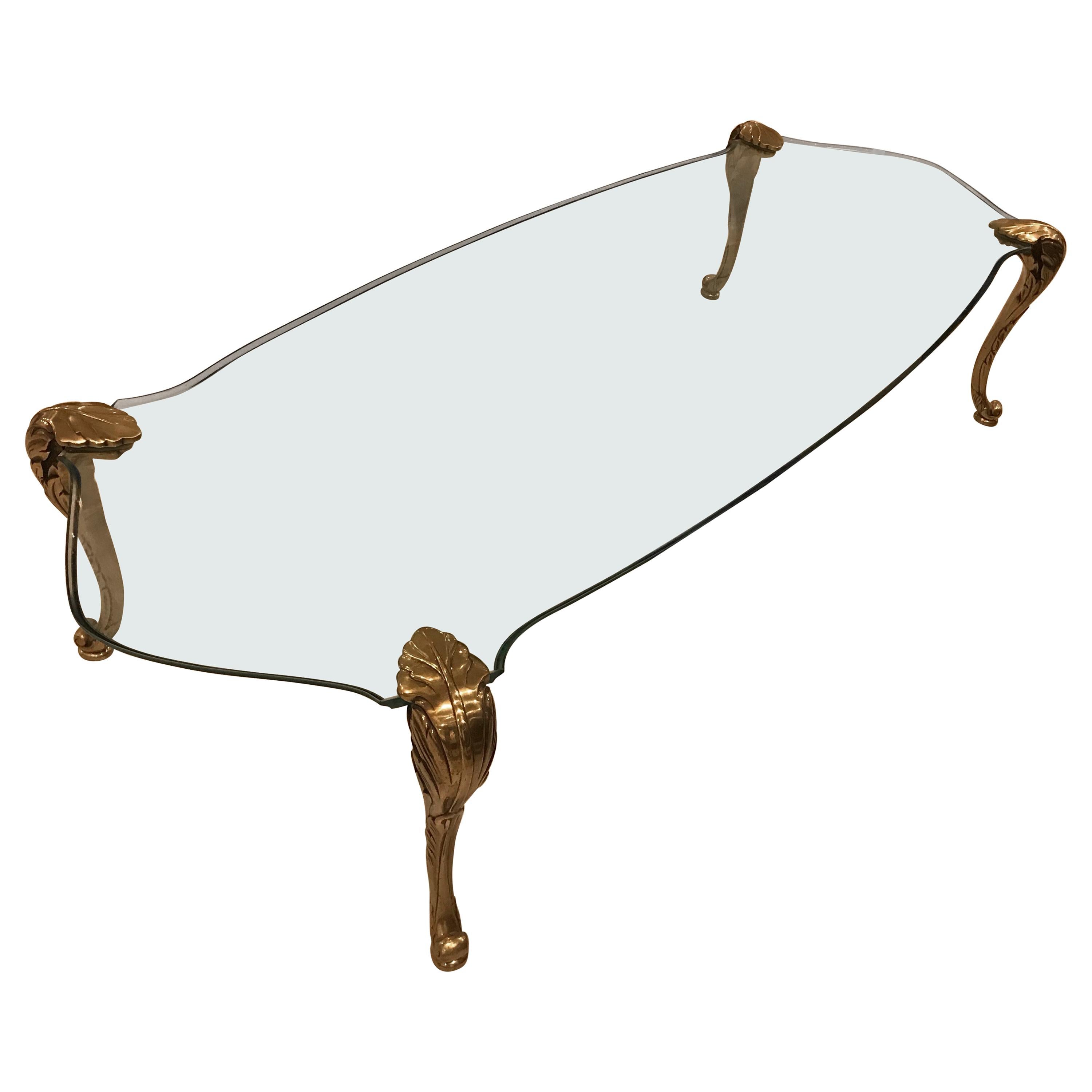 Bronze and Glass Coffee Table, Manner of P.E. Guerin For Sale