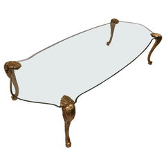 Bronze and Glass Coffee Table, Manner of P.E. Guerin