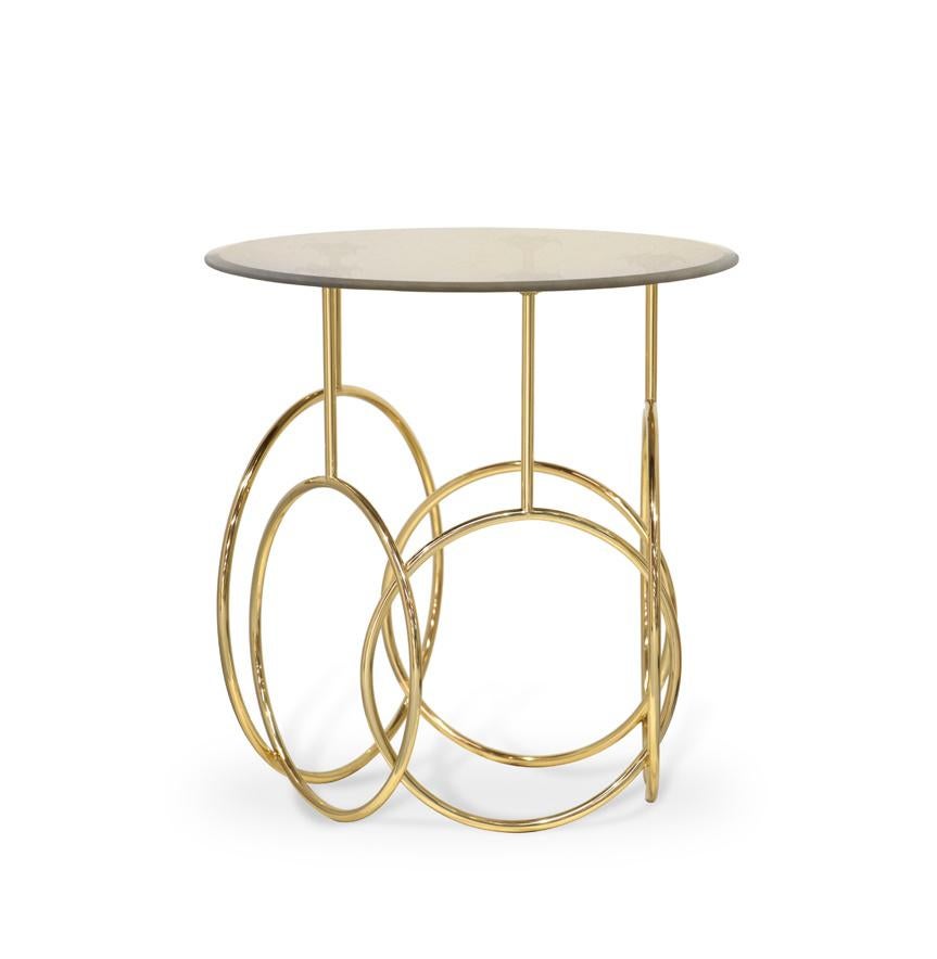 Brass and glass coffee table or side table 