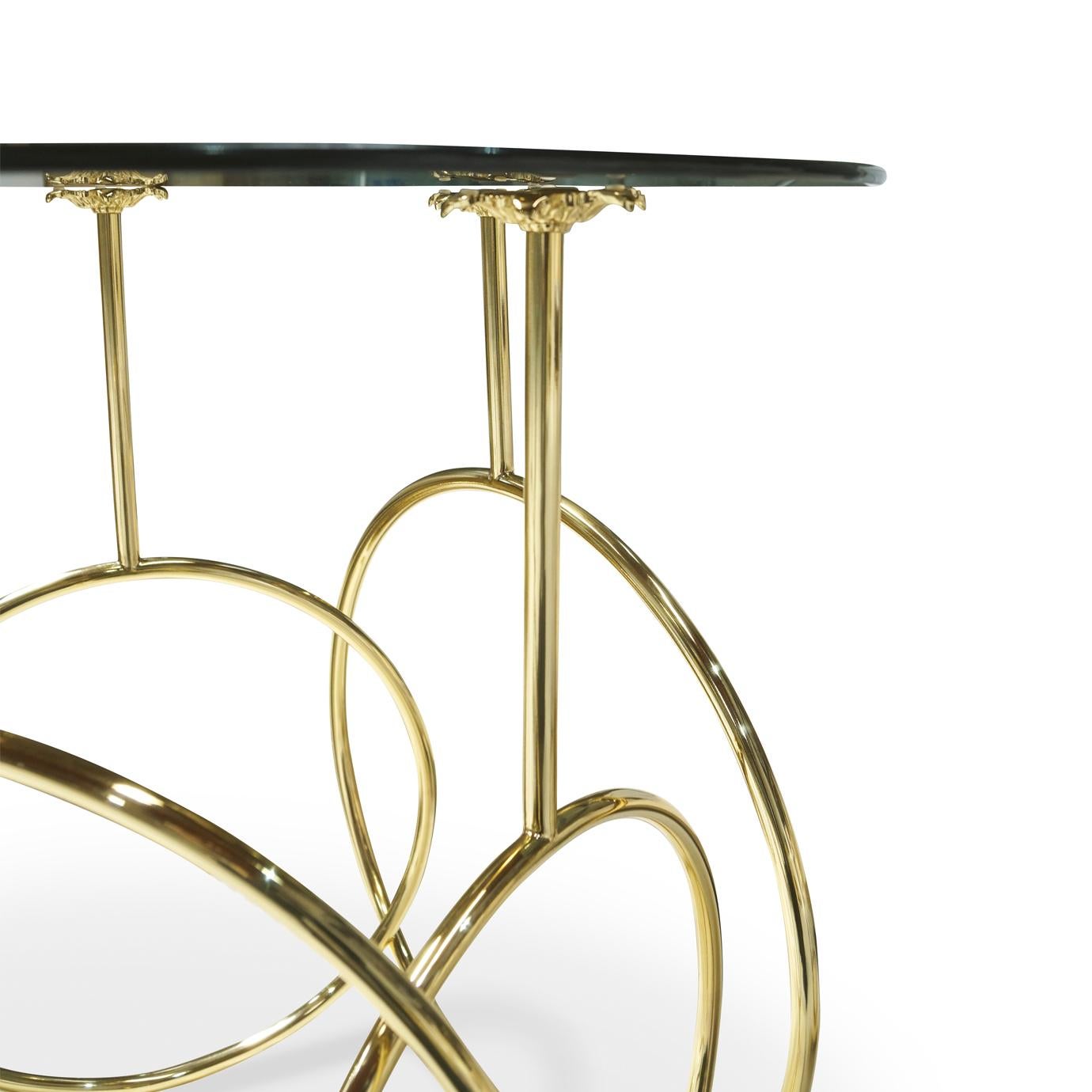 Modern Brass and Glass Coffee Table or Side Table 
