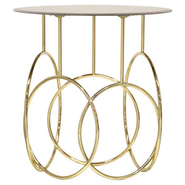 Brass and Glass Coffee Table or Side Table "Circus" For Sale