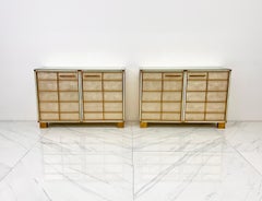 Brass and Glass Commodes, A Pair, Italy, 1960's