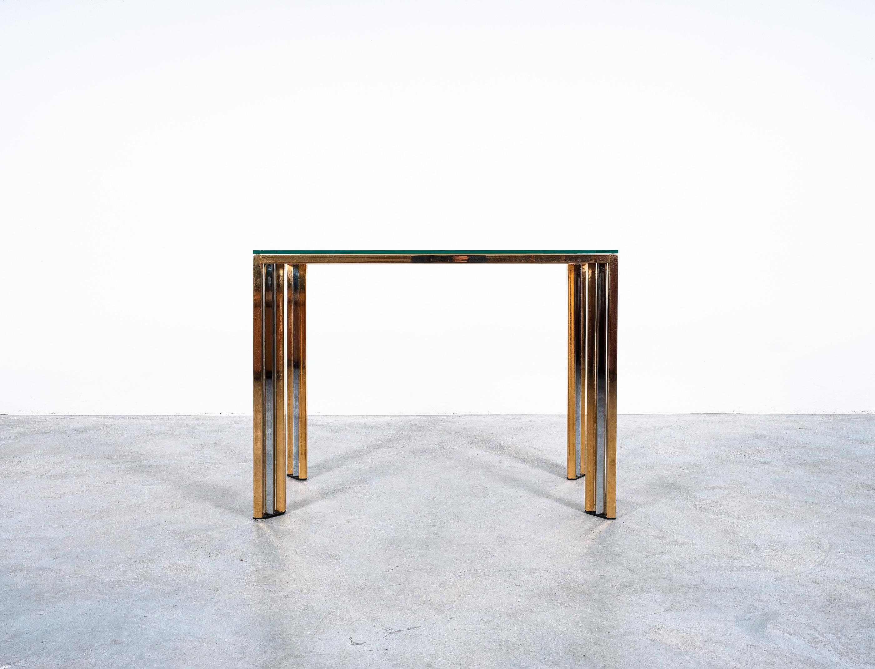 Brass and Glass Console Table Romeo Rega, Italy, 1970 For Sale 3