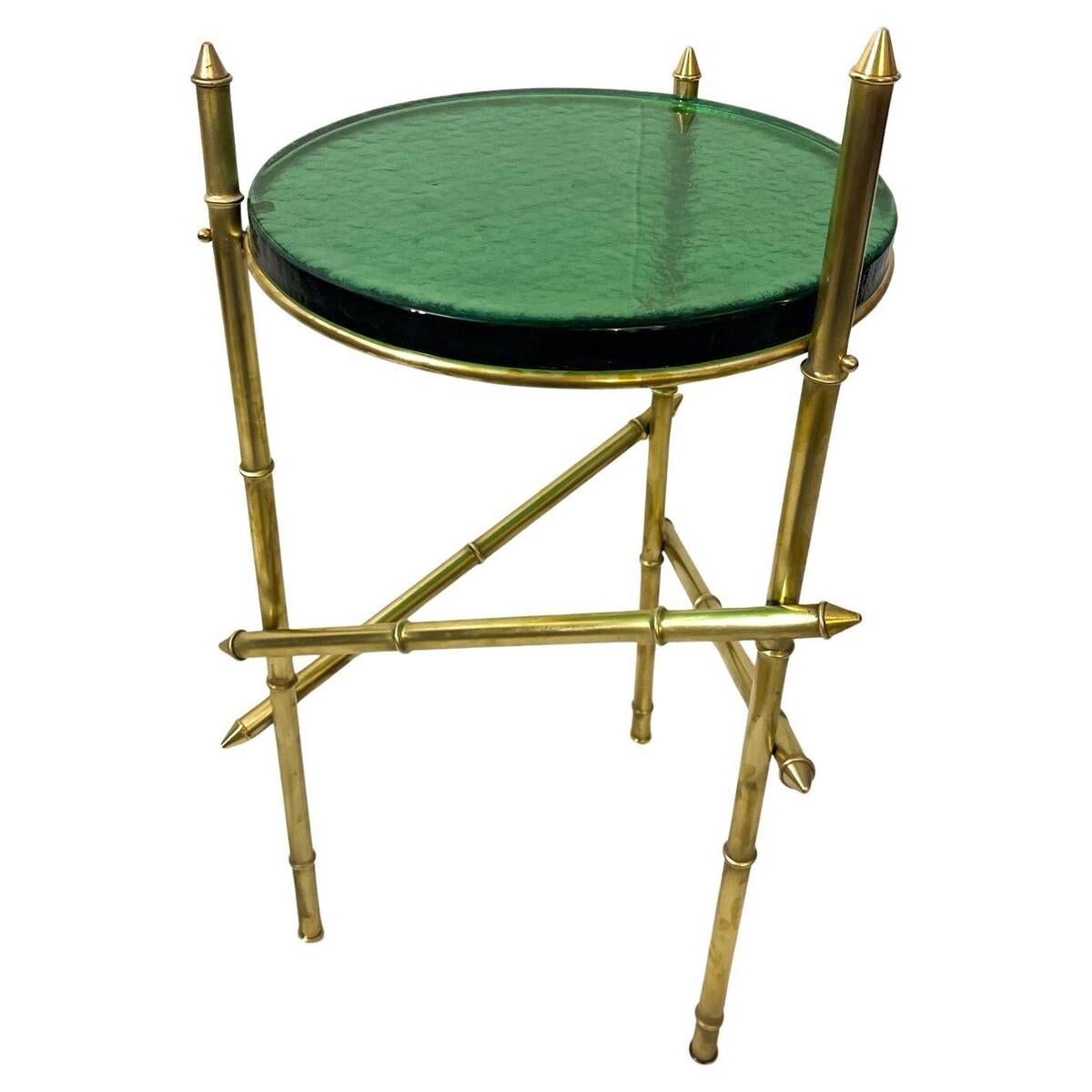 Brass and Glass Contemporary Side Table, Italy - 2 Available
