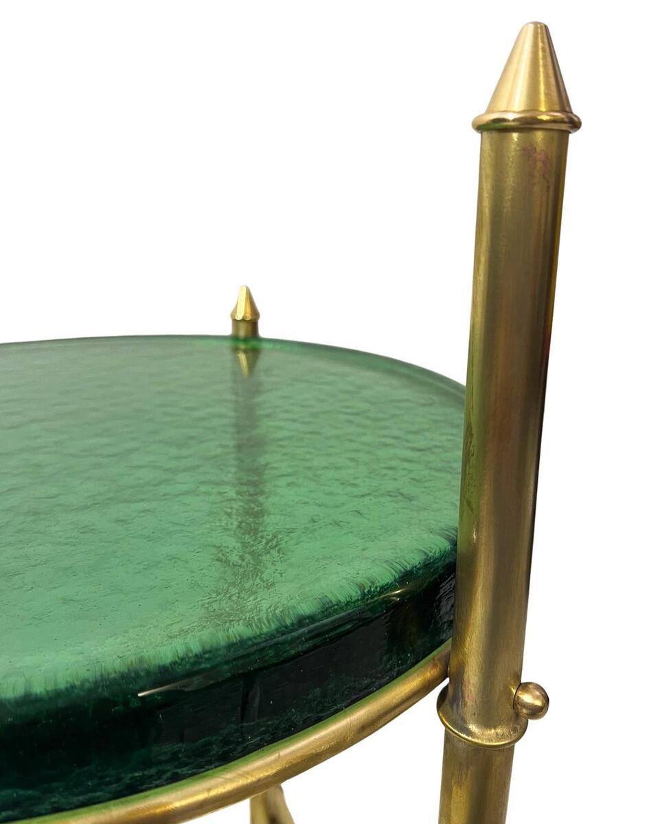 Brass and Glass Contemporary Side Table, Italy - 2 Available (Europäisch) im Angebot