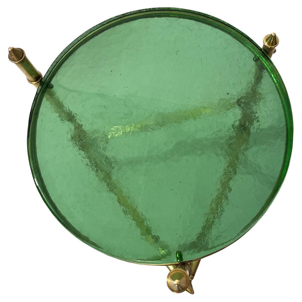 Brass and Glass Contemporary Side Table, Italy - 2 Available (21. Jahrhundert und zeitgenössisch) im Angebot