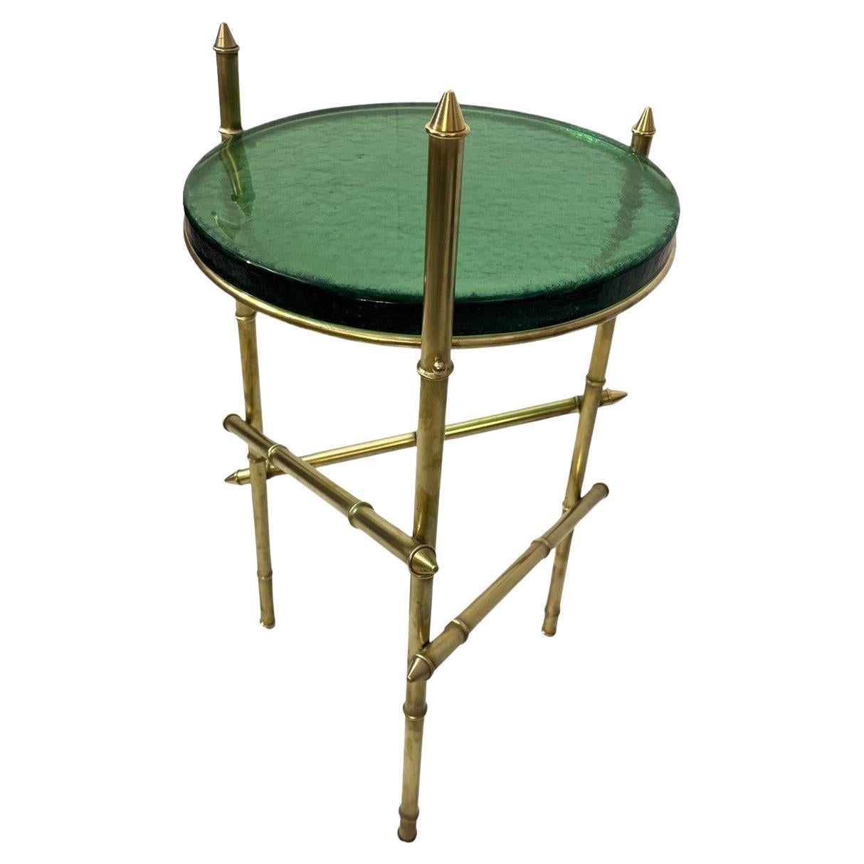 Brass and Glass Contemporary Side Table, Italy - 2 Available