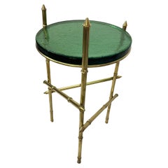 Brass and Glass Contemporary Side Table, Italy - 2 Available