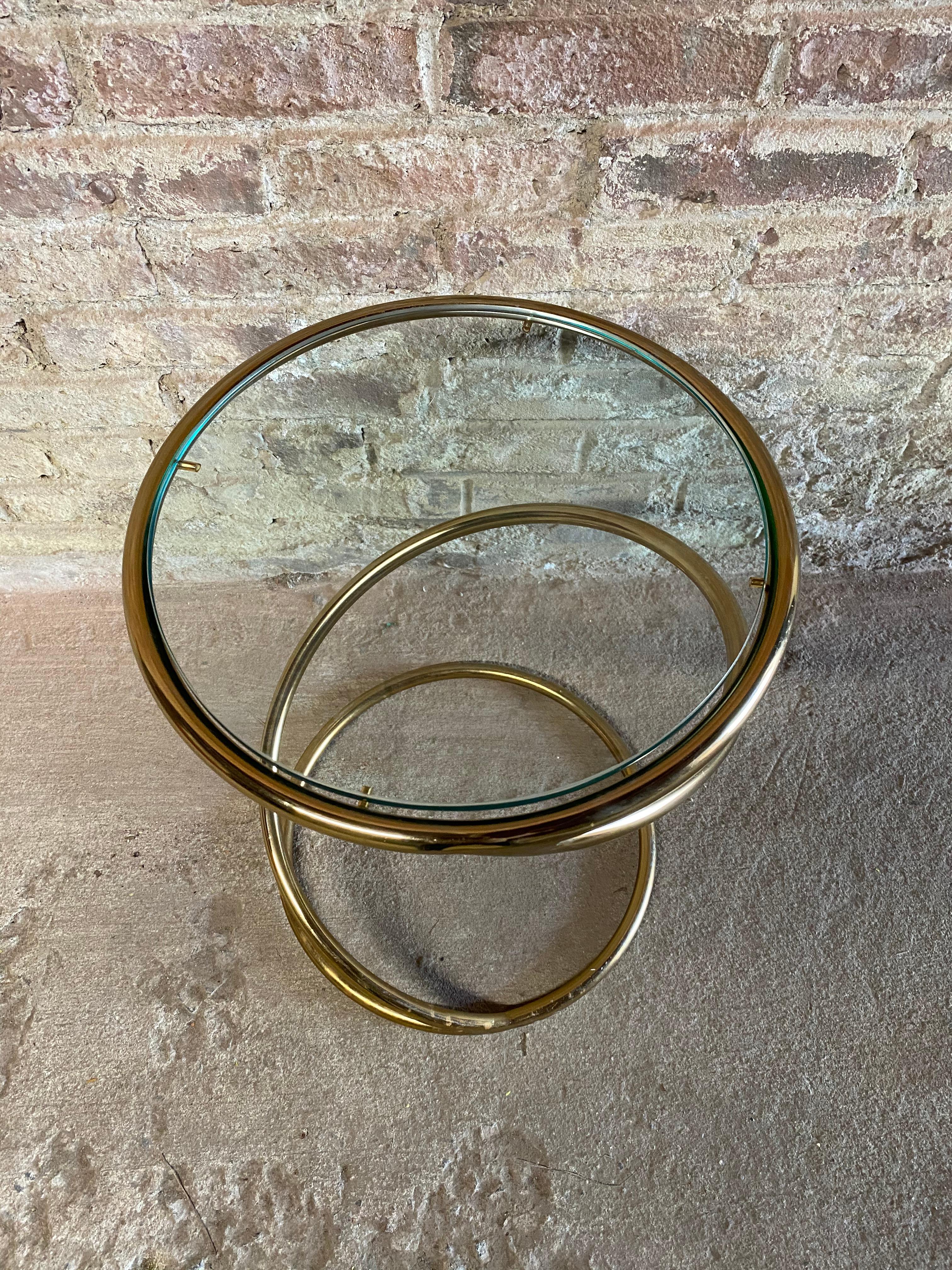 American Brass and Glass Corkscrew End Table