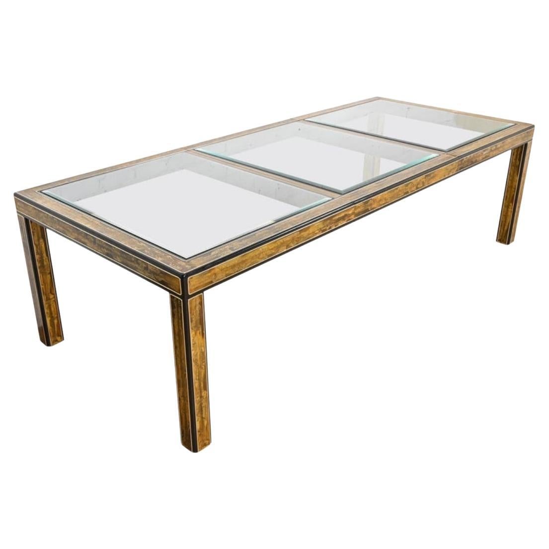 Bernhard Rohne for Mastercraft Dining Table
having glass inserts
table height 29 1/2 t  x  43 1/2