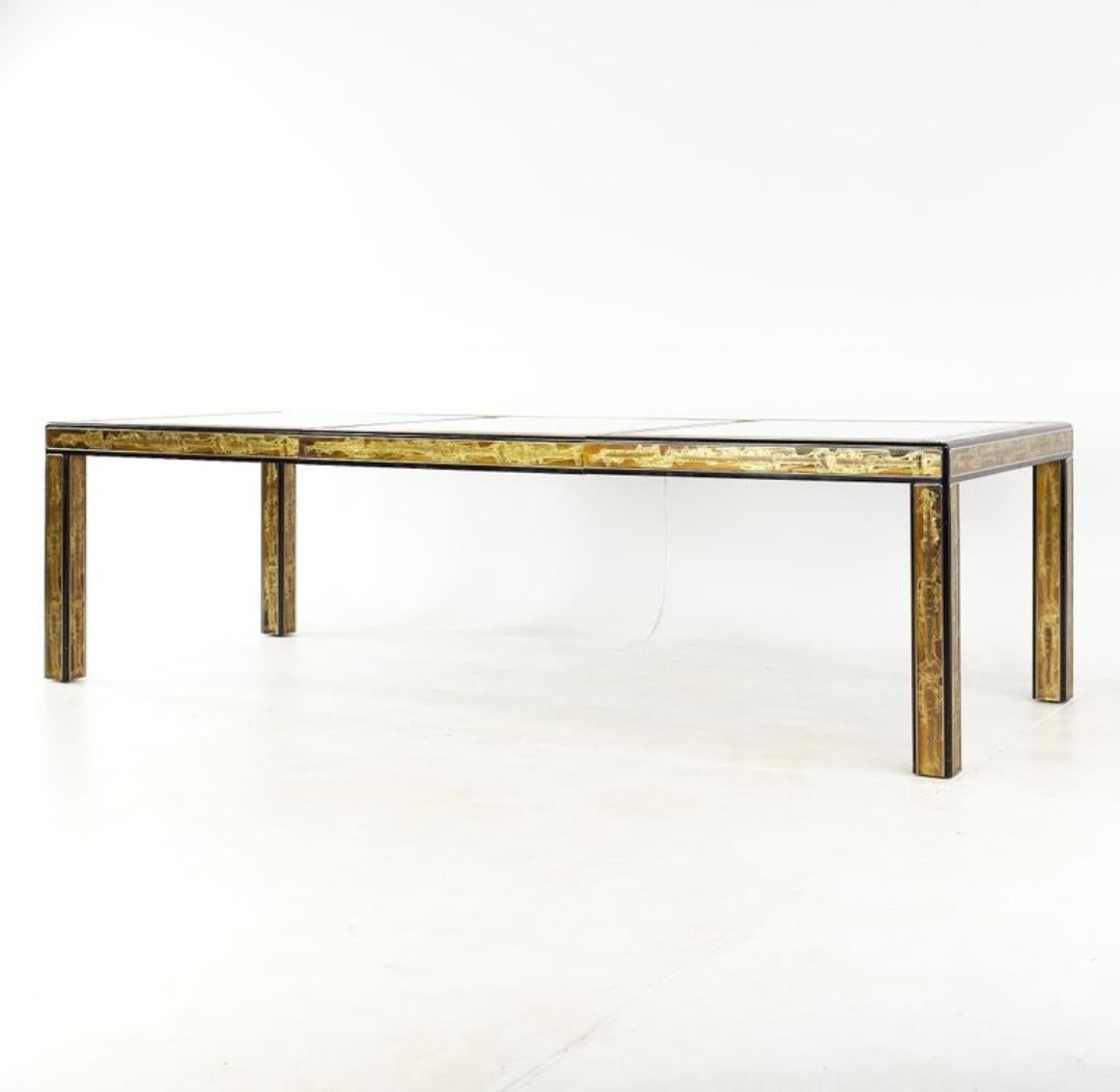 Hand-Crafted Brass and Glass Dining y Table Bernhard Rohne for Mastercraft 