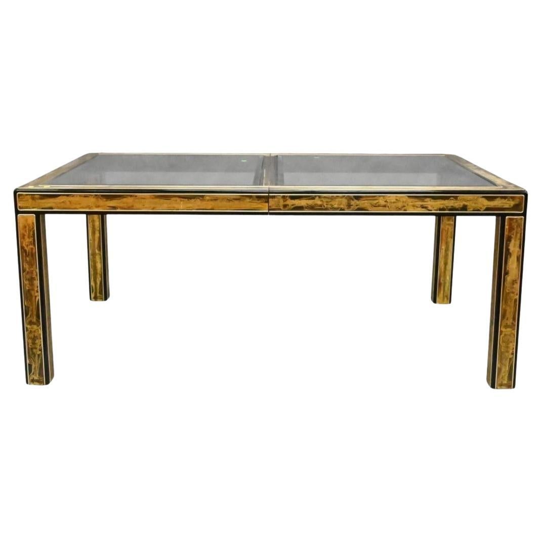Brass and Glass Dining y Table Bernhard Rohne for Mastercraft 