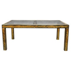 Used Brass and Glass Dining y Table Bernhard Rohne for Mastercraft 