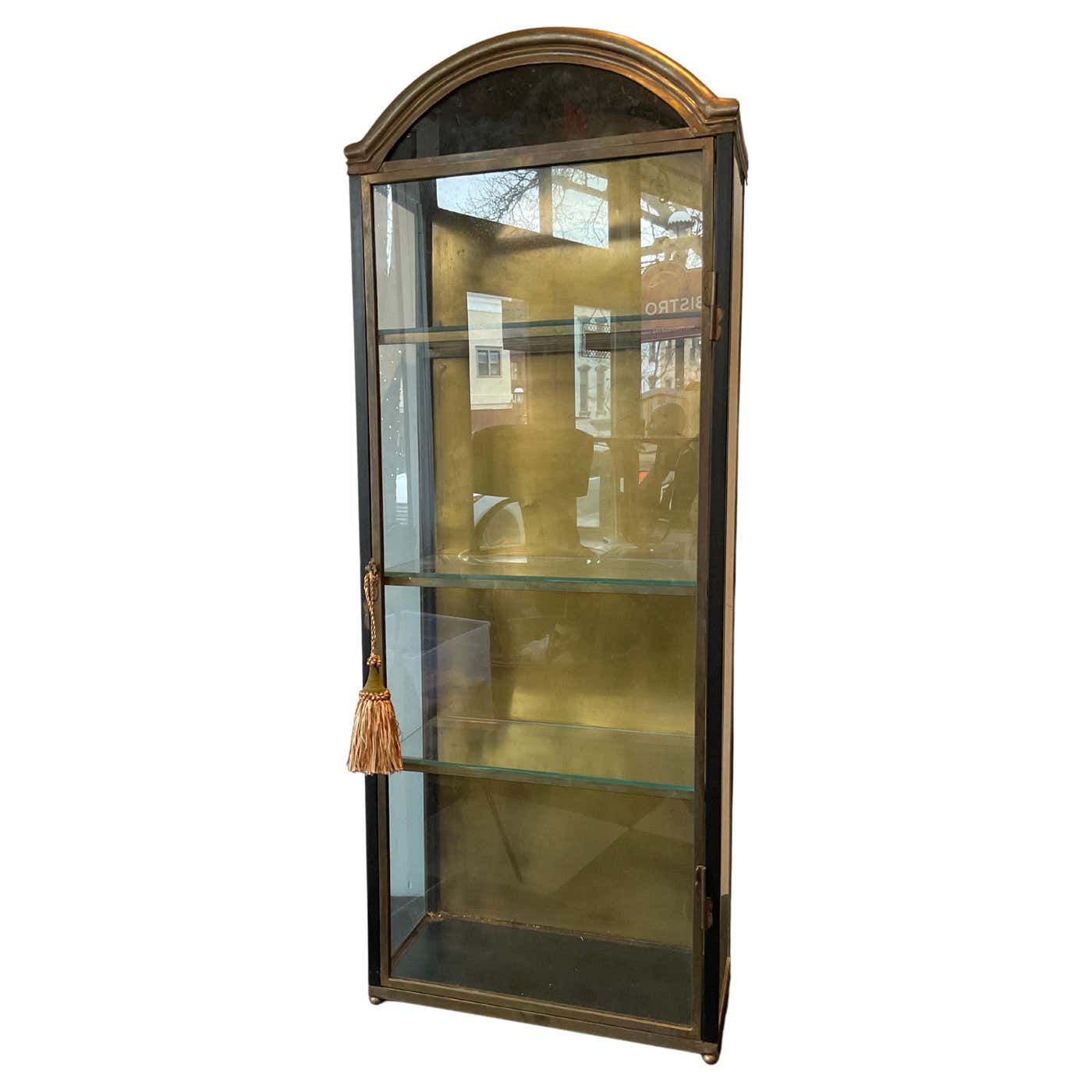 Brass and Glass Display Cabinet at 1stDibs