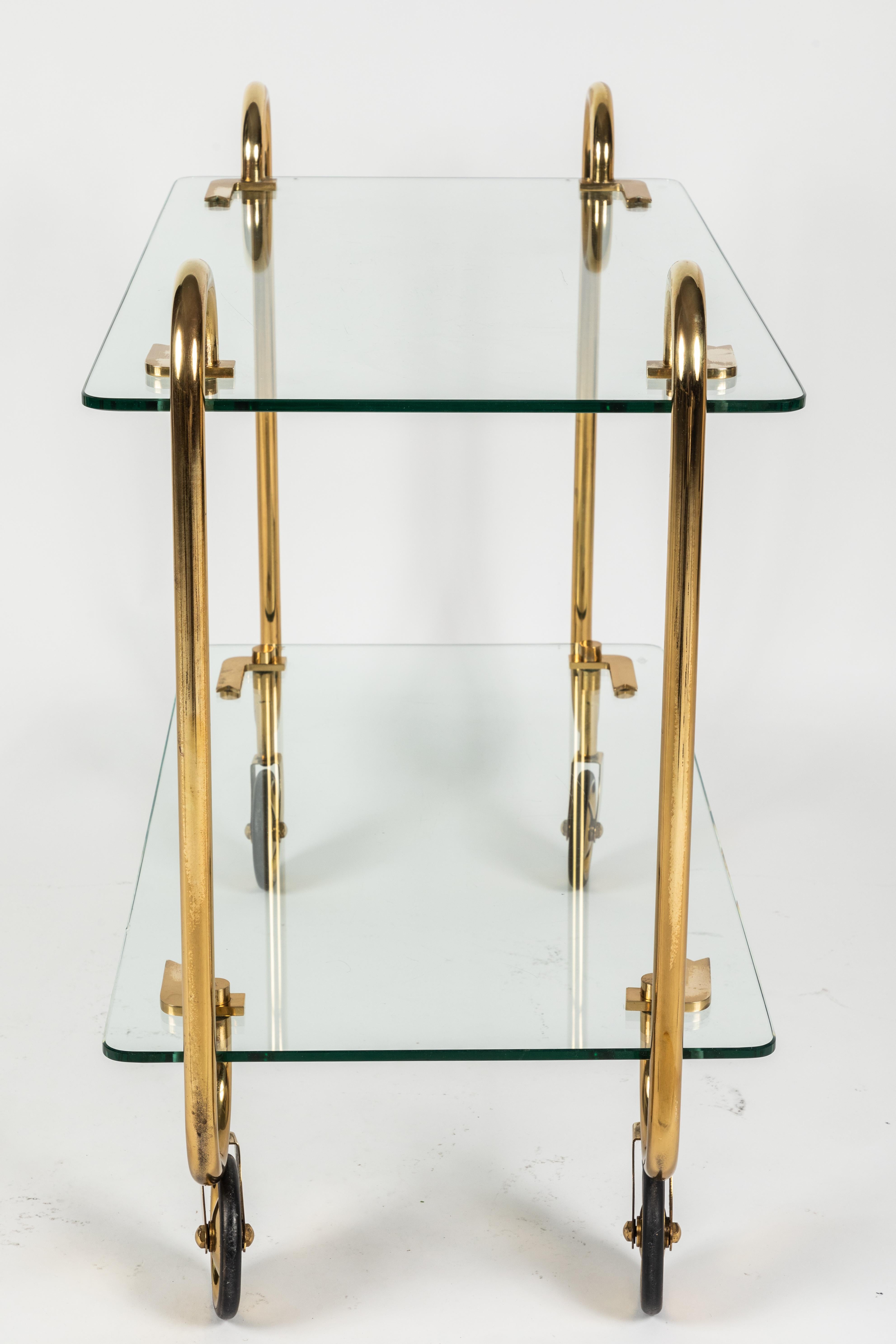 Brass and Glass Drinks Trolley by Fontana Arte 3