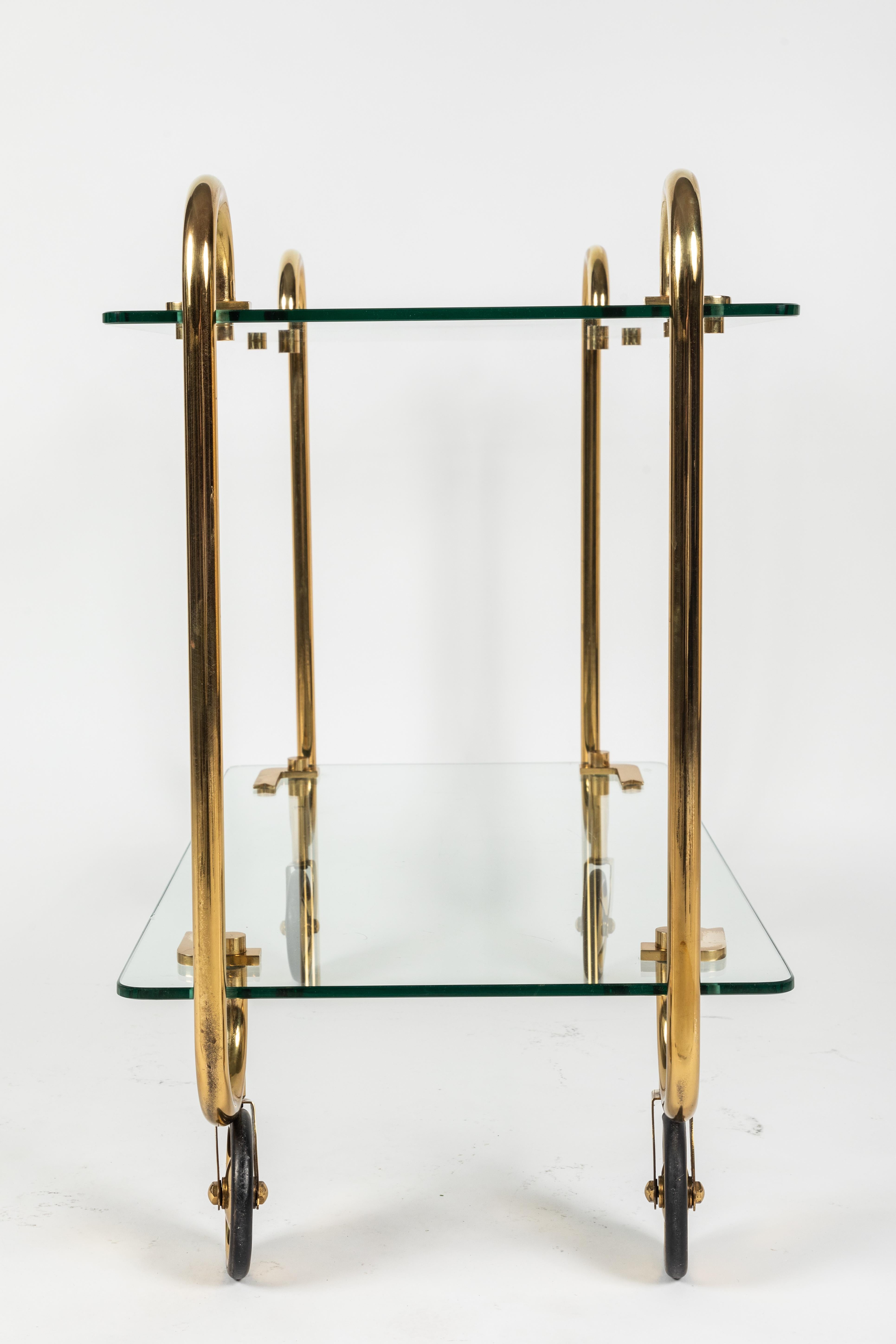 Brass and Glass Drinks Trolley by Fontana Arte 4
