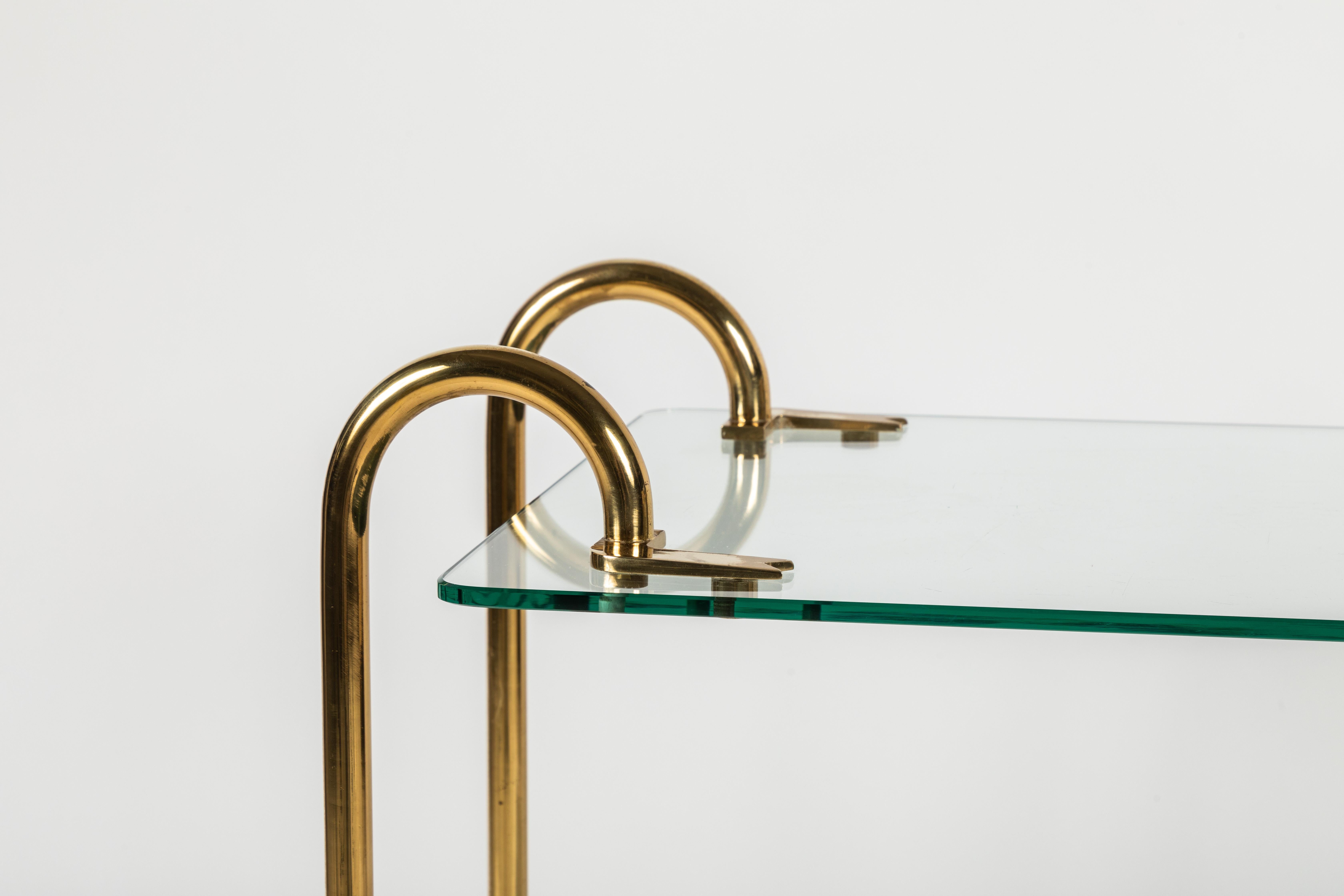 Polished Brass and Glass Drinks Trolley by Fontana Arte
