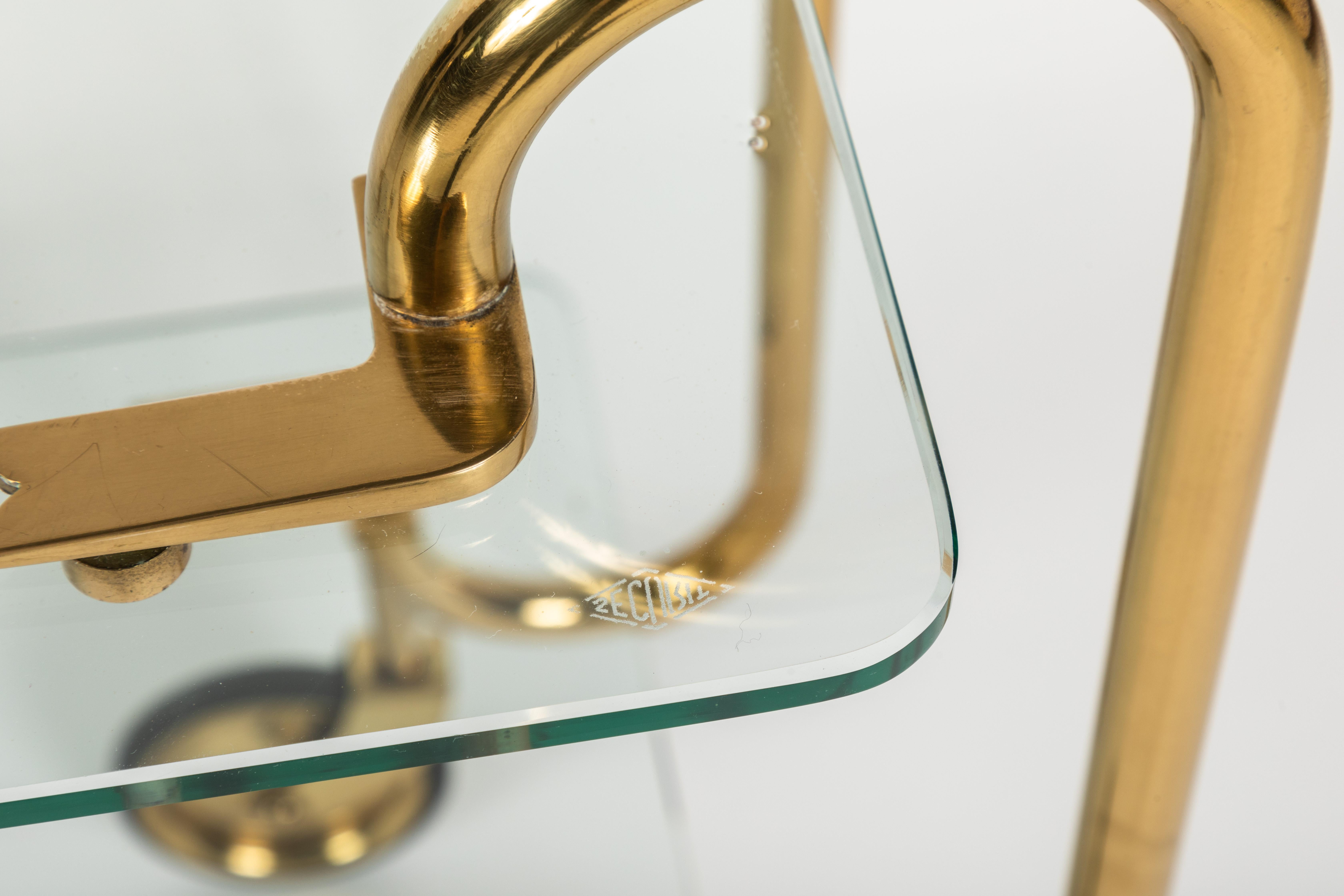 Brass and Glass Drinks Trolley by Fontana Arte 1