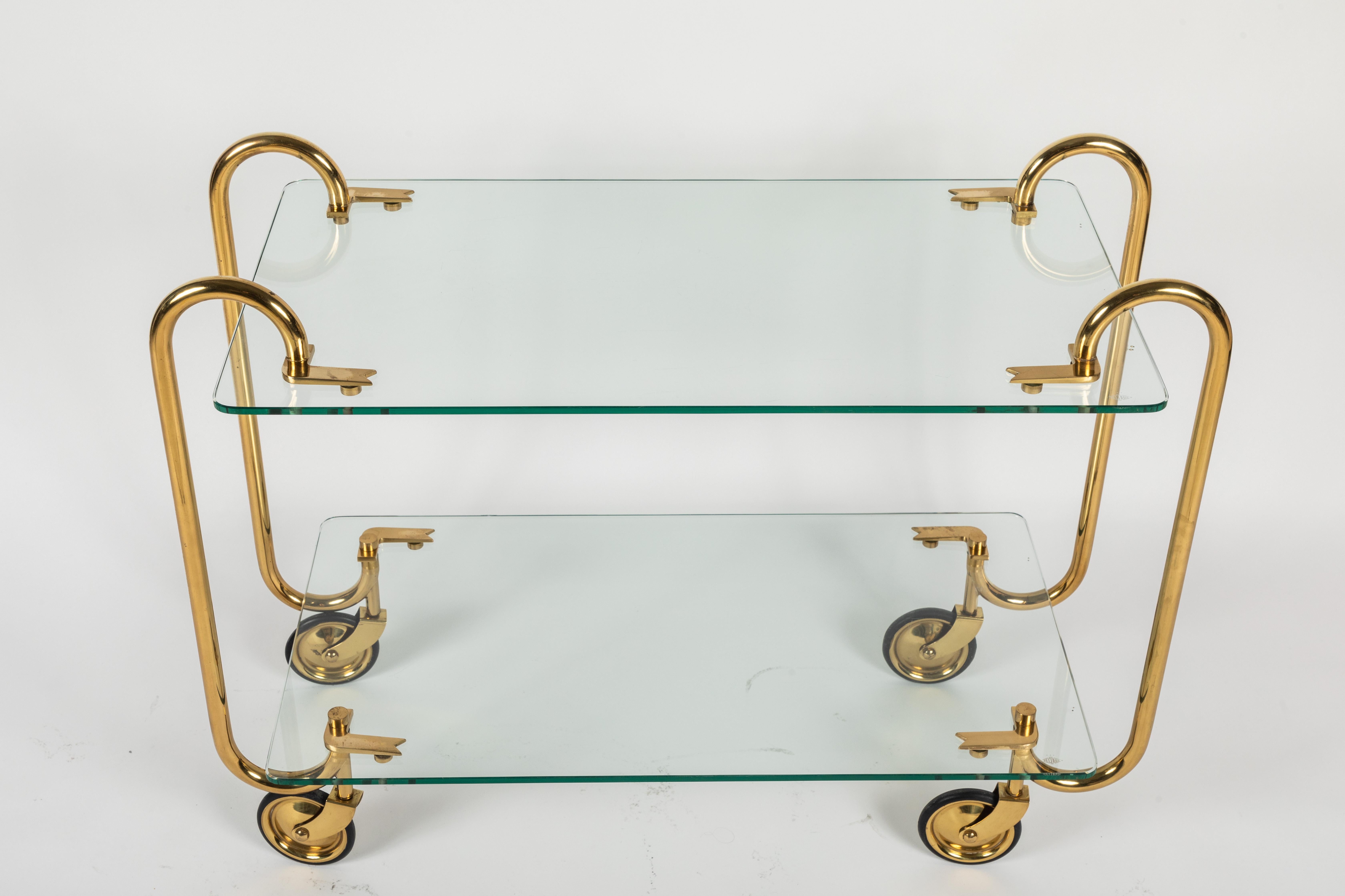 Brass and Glass Drinks Trolley by Fontana Arte 2