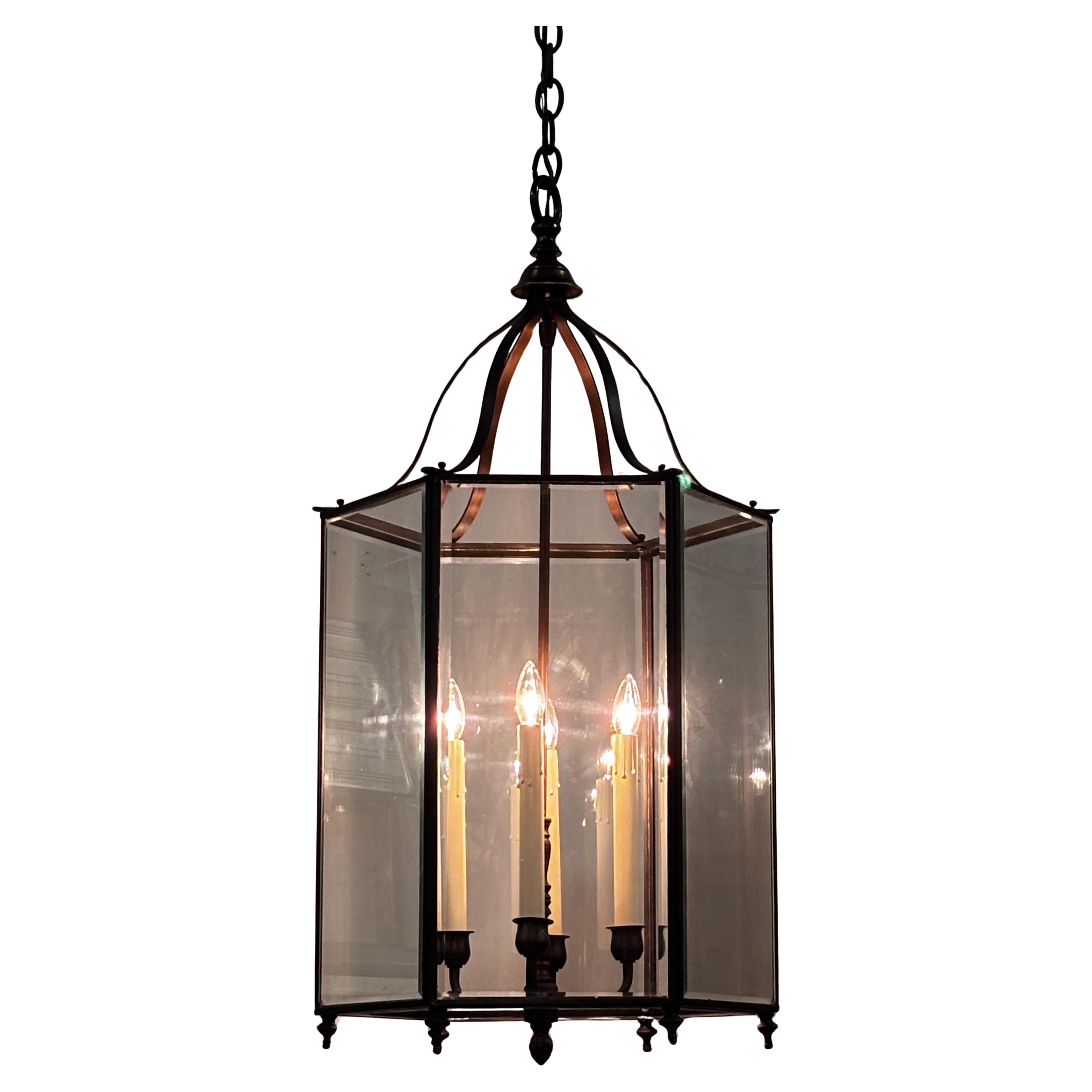 Brass and Glass Entry Way Lantern