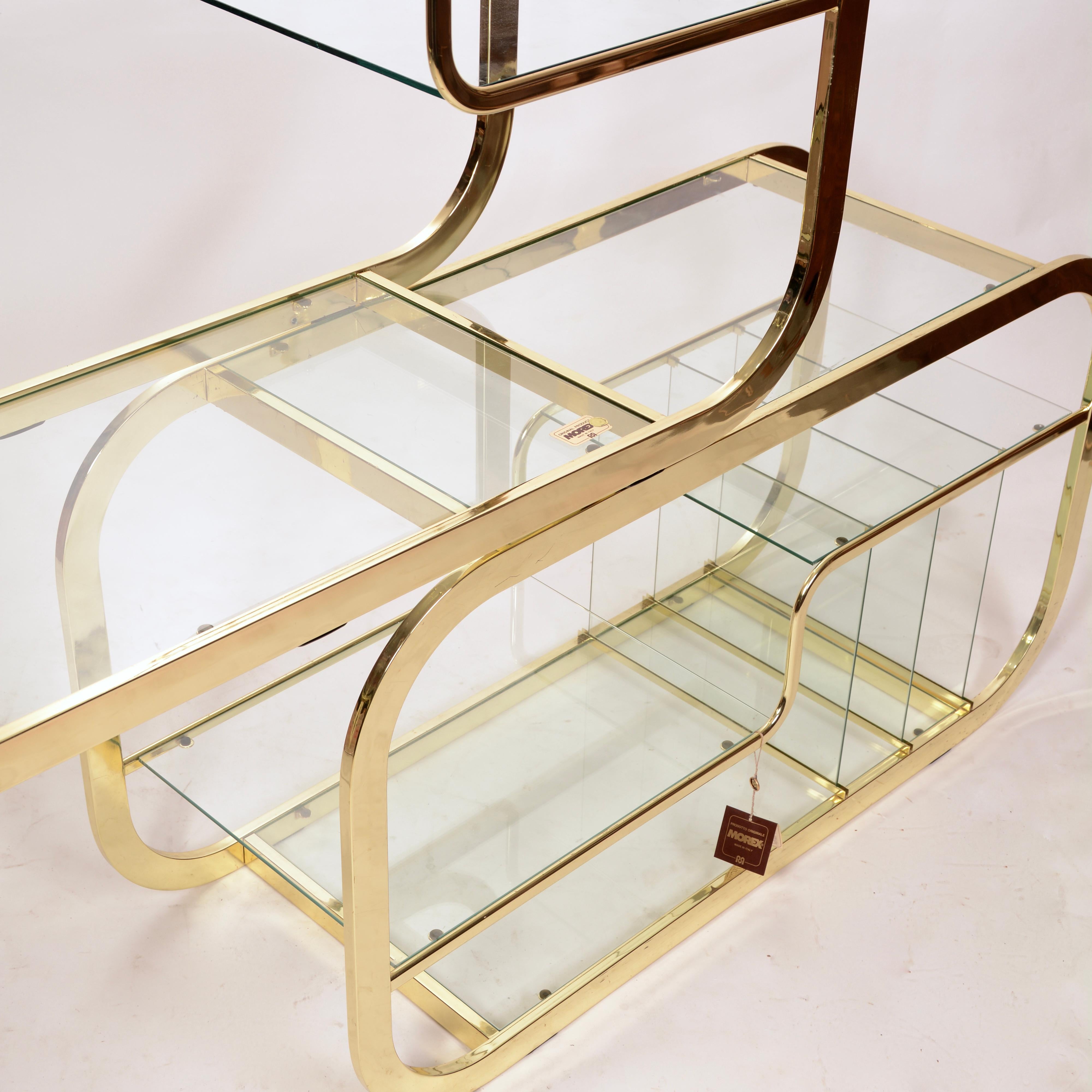 brass glass etagere