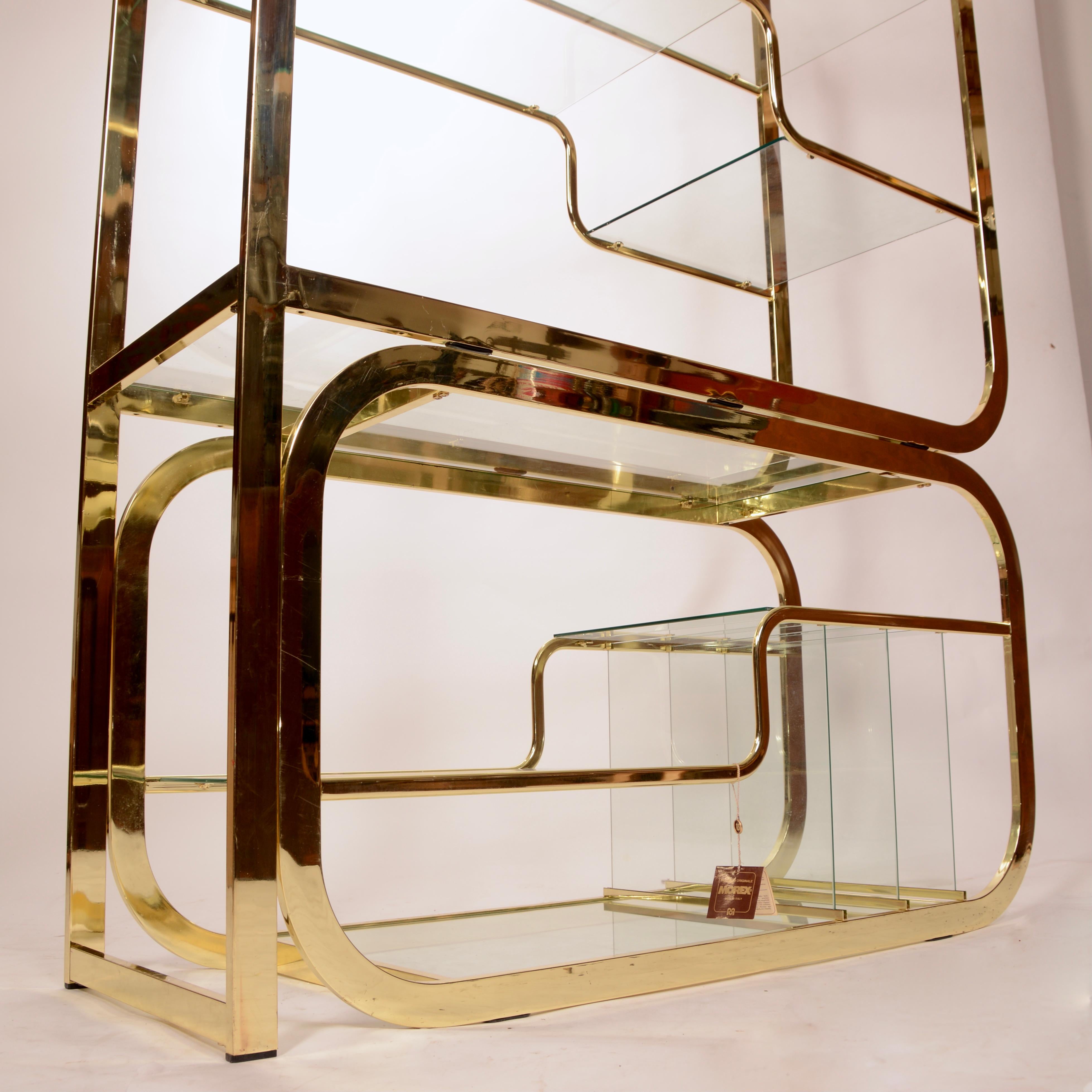 Brass and Glass Etagere by Morex of Italy 2