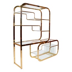 Brass and Glass Etagere by Morex of Italy
