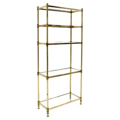 Brass and Glass Etagere / Display Shelves