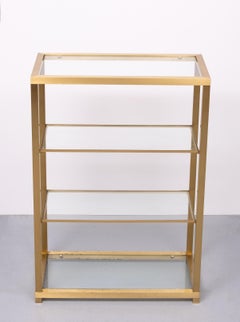 Brass and Glass Etagere or bookcase . Italy  1970s