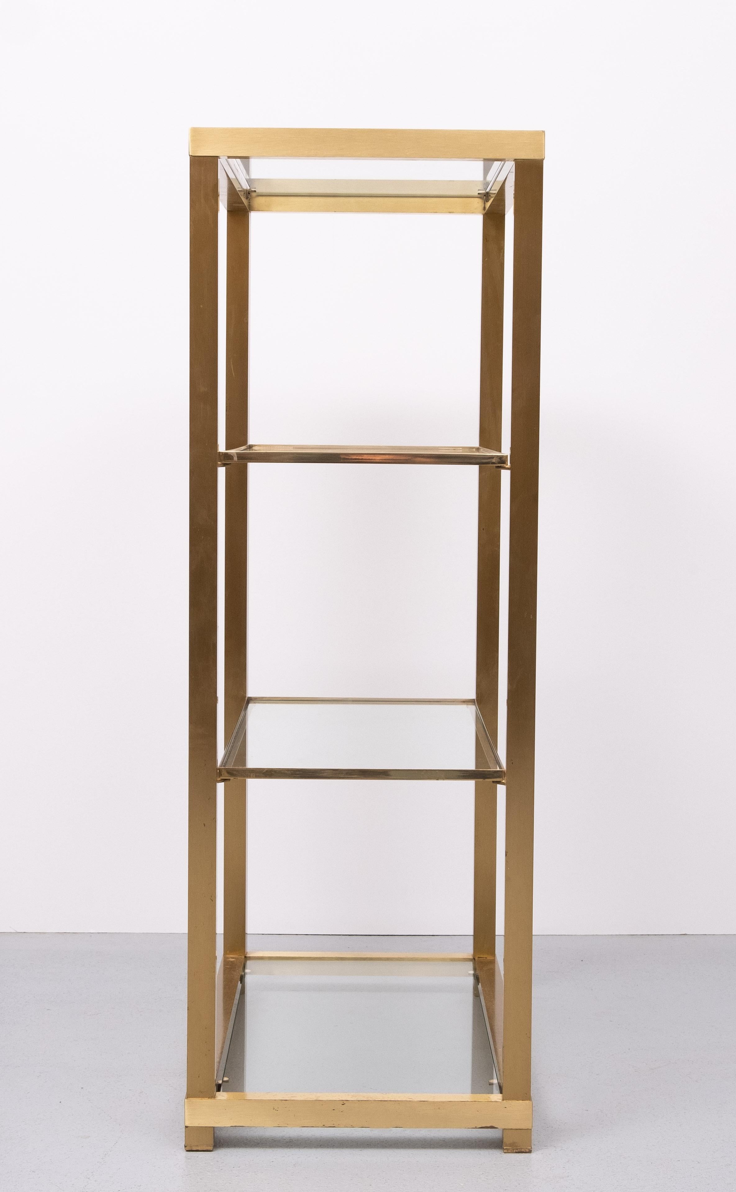 Brass and Glass Etagere or bookcase . Italy  1970s  For Sale 3