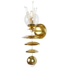 Brass and Glass Fleurish Sconce