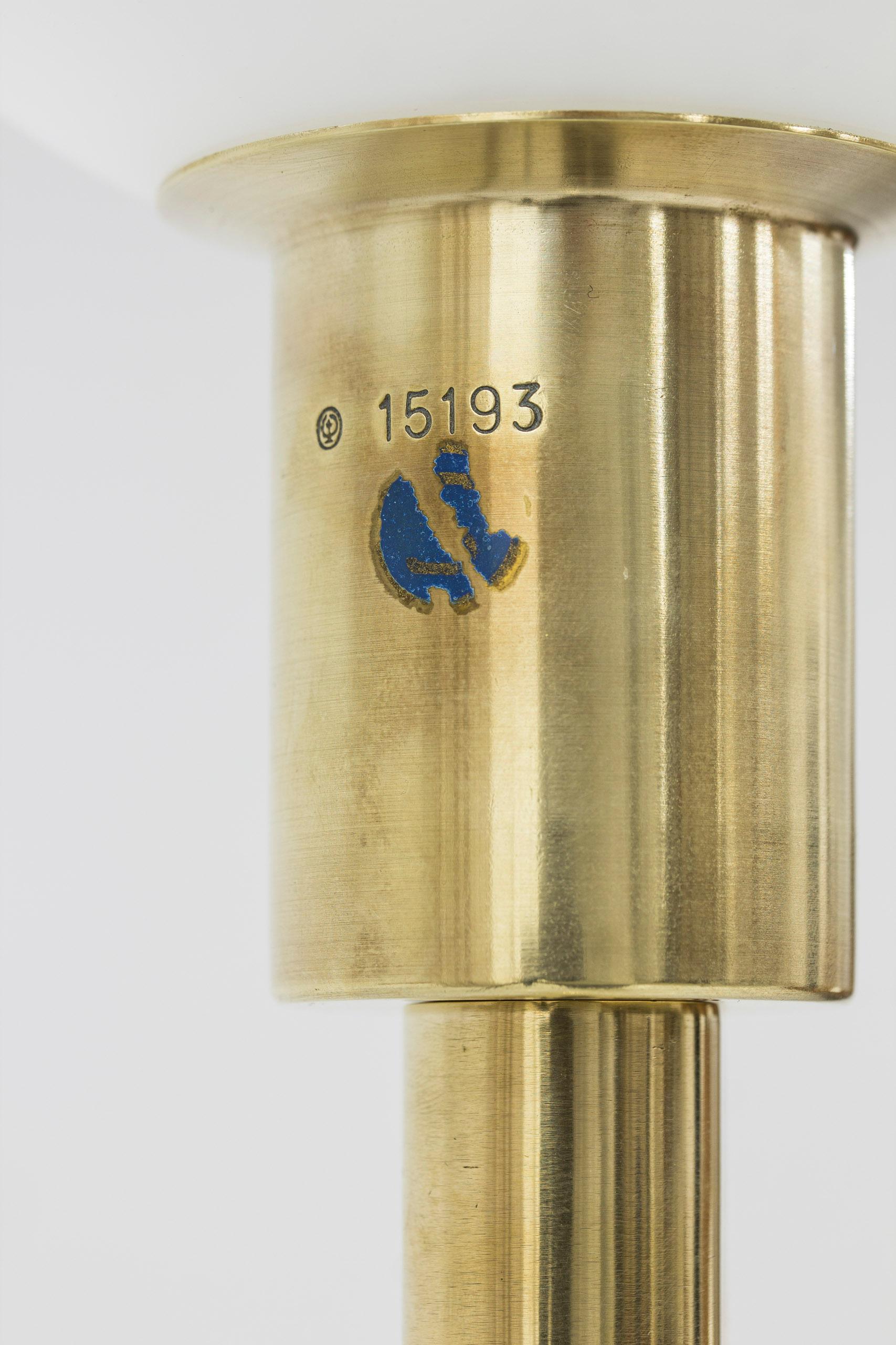 Brass and Glass Floor Lamp 15193 by Harald Notini, Böhlmarks, Sweden For Sale 5