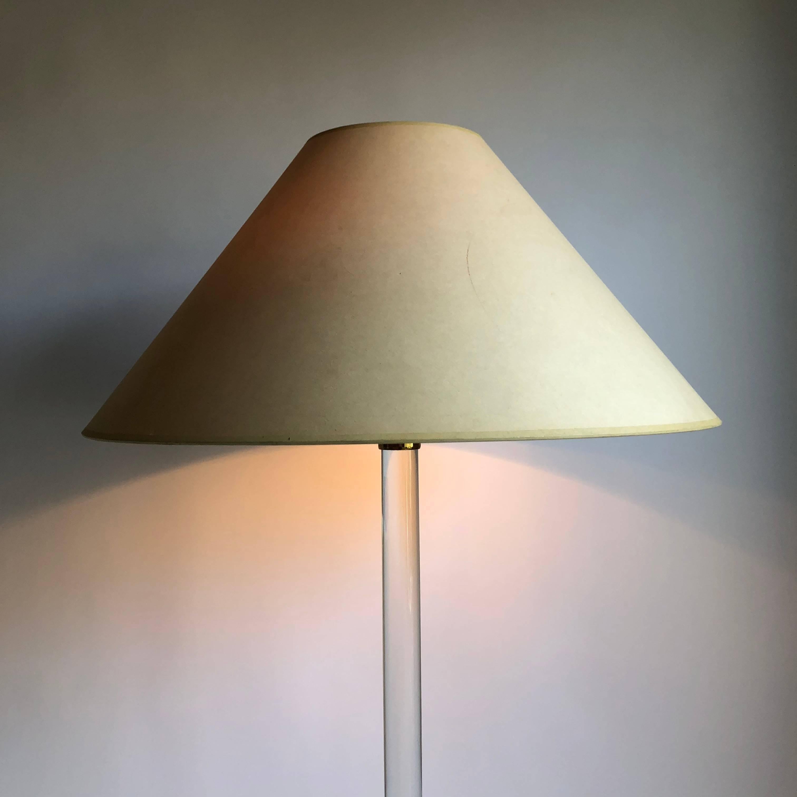 Brass and Glass Floor Lamp by Hansen In Excellent Condition In East Hampton, NY